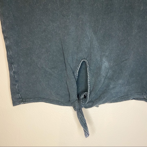 DARK GRAY ZARA CROPPED TIE TSHIRT - Picture 3 of 4